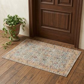 3' X 5' Green and Ivory Floral Hand Woven Area Rug