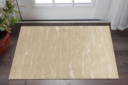 5' X 7' Beige Blue Hand Tufted Abstract Indoor Area Rug