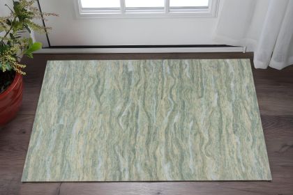 3' X 5' Seafoam Blue Hand Tufted Abstract Indoor Area Rug
