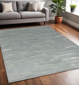5' X 7' Slate Grey Hand Tufted Abstract Indoor Area Rug