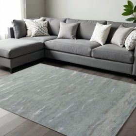 9' X 12' Slate Grey Hand Tufted Abstract Indoor Area Rug