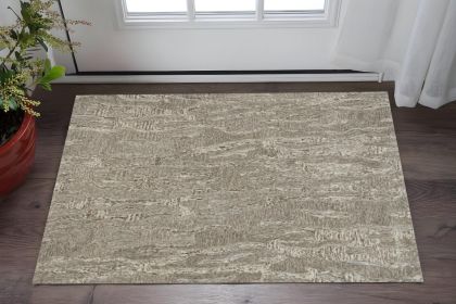 3' X 5' Sand Hand Tufted Abstract Indoor Area Rug