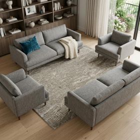 102 X 138 Sand Wool Or Viscose Rug