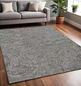 5' X 7' Grey Hand Tufted Abstract Indoor Area Rug