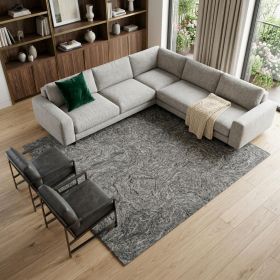 102 X 138 Grey Wool Or Viscose Rug