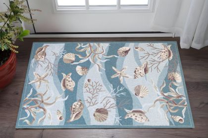 2' X 4' Beige and Ivory Hand Tufted Area Rug