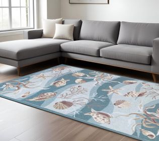 90 X 114 Seafoam Polyester Rug