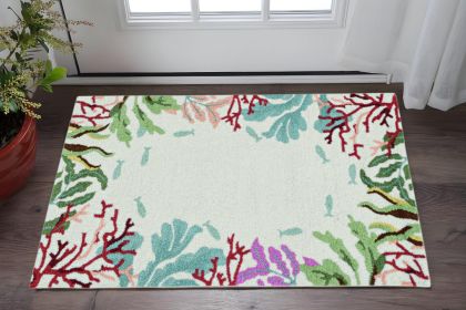 2' X 4' Ivory Hand Tufted Area Rug