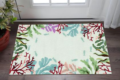 3' X 5' Ivory Hand Tufted Area Rug