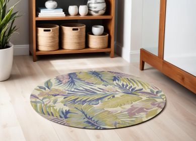 6' Pastel Ivory Wool Hand Tufted Round Rug