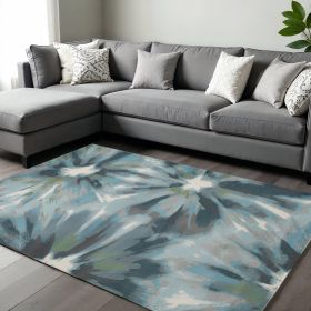 8' X 11' Teal Area Rug