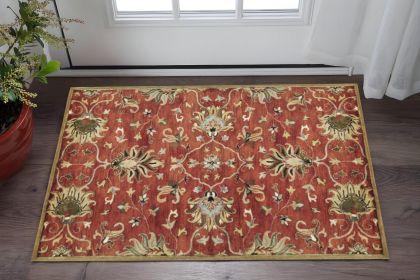 3' X 5' Sienna Medallion Vines Wool Rug