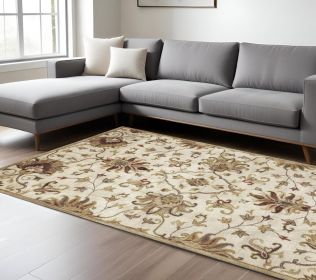 96 X 126 Champagne Wool Rug