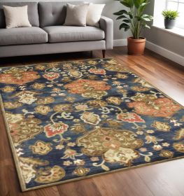 60 X 96 Navy Wool Rug