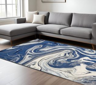 99" X 122" Blue Polypropylene Rug