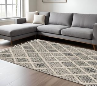 94 X 130 Charcoal Polyester Rug