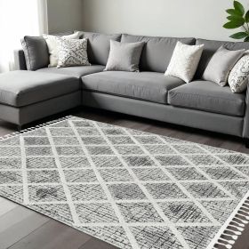 105 X 156 Charcoal Polyester Rug