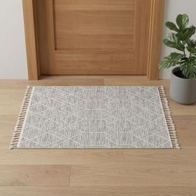3' X 5' Ivory Geometric Area Rug