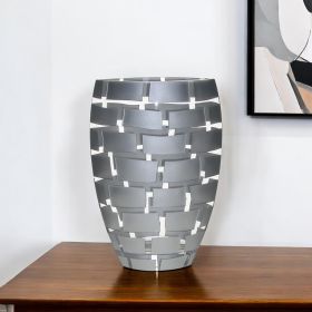 12 Mouth Blown Wall Design Silver Vase