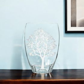 12 Mouth Blown Frosted Crystal European Made Tree Of Life Vase