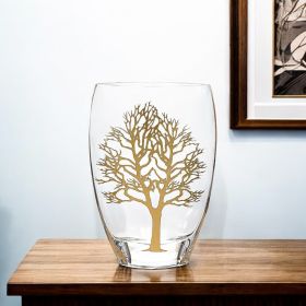 12 Mouth Blown Gold Tree Of Life Vase