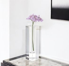 9 Hand Crafted Crystal Square Optical Bud Vase