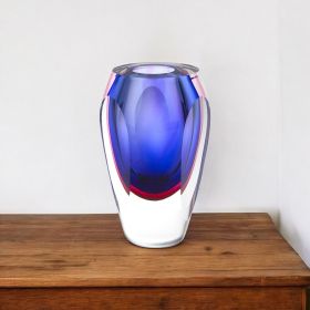6 Mouth Blown Purple Art Glass Vase
