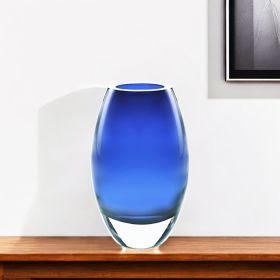 9 Mouth Blown Crystal European Made Midnight Blue Crystal Vase