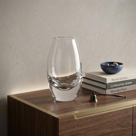 11" Clear Lead Free Crystal Oval Table Vase