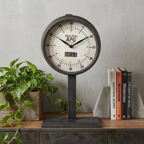 Rectangular Table Clock With Automobile Speedometer Style
