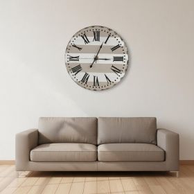 3" Circle Gray And White Wood Analog Wall Clock