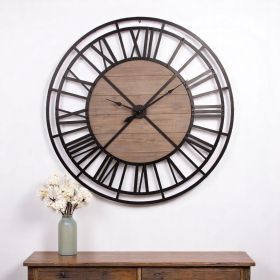 3" Circle Black Metal Skeleton Wall Clock