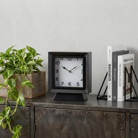Black Metal Square Desk  Table Clock