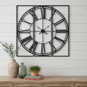 60" Round and Square Industrial Style Wall Clock