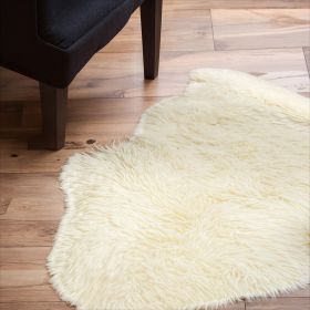 2' X 3' Ivory New Zealand Natural Sheepskin Rug