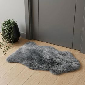 2' X 3' Warm Gray New Zealand Natural Sheepskin Rug