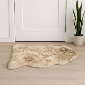 2' X 3' Dark Cream New Zealand Natural Sheepskin Rug