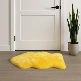 2' X 3' Yellow New Zealand Natural Sheepskin Rug