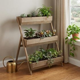 3 Tier Wooden Shelves Storage Plant Stand