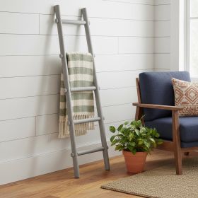 59" X 18" X 2" Grey Decorative Ladder Shelve