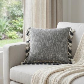 20" X 20" Slate And Grey Abstract 100% Cotton Throw Pillow