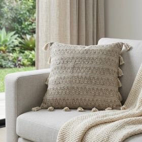 Neutral Sand Woven Throw Pillow