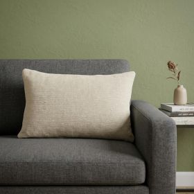 Oatmeal Stripe Weave Lumbar Throw Pillow