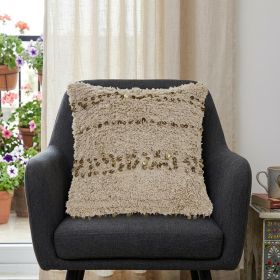 Boho Woven Shaggy Sequin Lumbar Pillow
