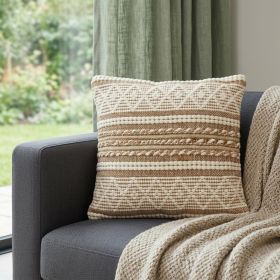 Linen And Brown Jute Throw Pillow