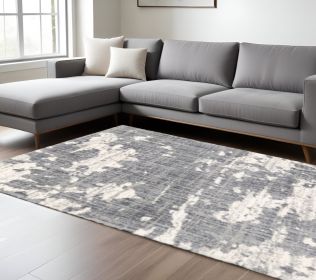 9' X 12' Grey And Ivory Grey Matter Area Rug