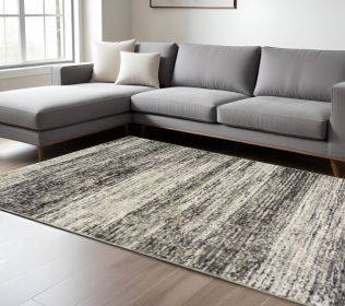 9' X 12' Ash And Slate Abstract Area Rug