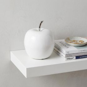 8" White Aluminum Decorative Apple Tabletop Sculpture
