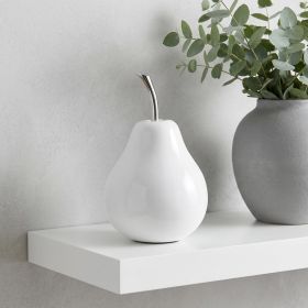 White Coated Mini Pear Shaped Aluminum Accent Home Decor