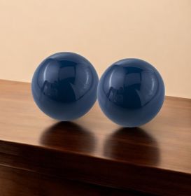 Set Of 2 Blue Aluminum Decorative Spheres 3'